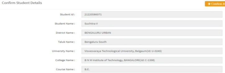 Confirm Your Student Details Confirm Your Student Details