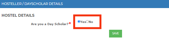 Login post matric Enter hostel and fee details.